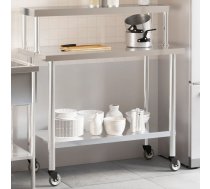 Virtuves Darba Galds Ar Plauktu, 110X55X120 Cm, Tērauds Vidaxl 8721012244535