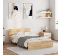Gultas Rāmis Ar Galvgali, Koka Krāsa, 120X200 Cm Vidaxl 8721012247093