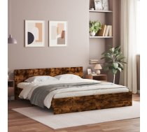Gultas Rāmis Ar Galvgali Un Led, Koka Krāsa, 200X200 Cm Vidaxl 8721012248021