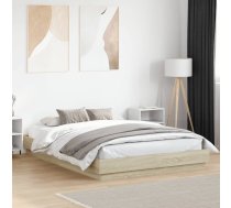 Gultas Rāmis Ar Led, Koka Krāsa, 150X200 Cm Vidaxl 8721012275232