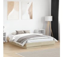 Gultas Rāmis Ar Led, Koka Krāsa, 135X190 Cm Vidaxl 8721012275515