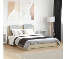 Gultas Rāmis Ar Galvgali Un Led, Koka Krāsa, 120X190 Cm Vidaxl 8721012277892