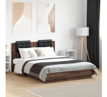 Gultas Rāmis Ar Galvgali Un Led, Koka Krāsa, 120X190 Cm Vidaxl 8721012277939