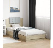 Gultas Rāmis Ar Galvgali Un Led, Koka Krāsa, 75X190 Cm Vidaxl 8721012278035