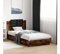 Gultas Rāmis Ar Galvgali Un Led, Koka Krāsa, 75X190 Cm Vidaxl 8721012278059