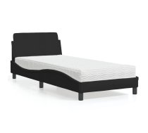 Gultas Rāmis Ar Matraci, Melns, 90X200 Cm, Audums Vidaxl 8721012348097