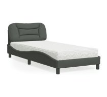 Gultas Rāmis Ar Matraci, Tumši Pelēks, 90X200 Cm, Audums Vidaxl 8721012349902