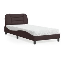 Gultas Rāmis Ar Matraci, Tumši Brūns, 90X200 Cm, Audums Vidaxl 8721012349926