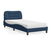 Gultas Rāmis Ar Matraci, Zils, 90X200 Cm, Audums Vidaxl 8721012349957