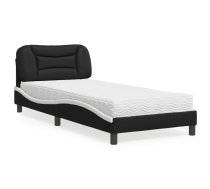 Gulta Ar Matraci, Melna Un Baltu, 90X200 Cm, Mākslīgā Āda Vidaxl 8721012351844
