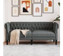 Divvietīgs Chesterfield Dīvāns, Tumši Pelēks Audums Vidaxl 8721012399341