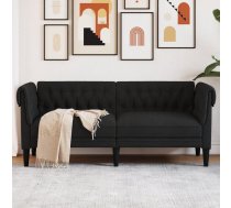 Divvietīgs Chesterfield Dīvāns, Melns Audums Vidaxl 8721012399358