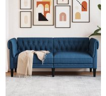 Divvietīgs Chesterfield Dīvāns, Zils Audums Vidaxl 8721012399396