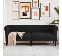 Trīsvietīgs Chesterfield Dīvāns, Melns Audums Vidaxl 8721012399440