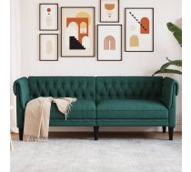 Trīsvietīgs Chesterfield Dīvāns, Tumši Zaļš Audums Vidaxl 8721012399464