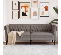 Trīsvietīgs Chesterfield Dīvāns, Pelēkbrūns Audums Vidaxl 8721012399471