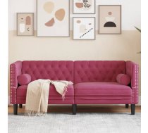 Chesterfield Dīvāns Ar Balstiem, Divvietīgs, Vīnsarkans Samts Vidaxl 8721012400733