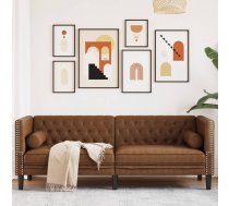 Chesterfield Dīvāns Ar Balstiem, Trīsvietīgs, Brūns Vidaxl 8721012400887