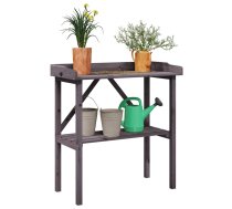 Stādīšanas Galds Ar Plauktu, Pelēka, 78X38X82,5 Cm, Egles Koks Vidaxl 8721012409972