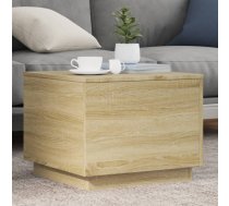 Kafijas Galdiņš Ar Led, Ozolkoka Krāsa, 50X50X40 Cm Vidaxl 8721012466395