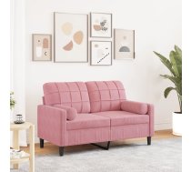 Divvietīgs Dīvāns Ar Spilveniem, Rozā, 120 Cm, Samts Vidaxl 8721102602030