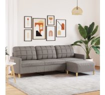 Trīsvietīgs Dīvāns Ar Kājsoliņu, 210 Cm, Pelēkbrūns Audums Vidaxl 8721102602474