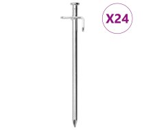 Telts Mietiņi, 24 Gab., 19,5 Cm, 8 Mm, Cinkots Tērauds Vidaxl 8721102804397