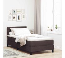 Kastītes Atsperu Gulta Ar Matraci Tumši Brūna 90X200 Cm Audums Vidaxl 8721158206305