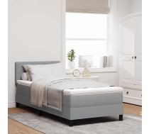 Kastes Gulta Ar Matraci Gaiši Pelēka 90X200 Cm Audums Vidaxl 8721158207043