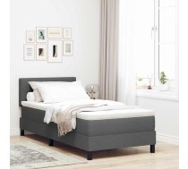 Kastes Atsperu Gulta Ar Matraci Tumši Pelēka 90X200 Cm Audums Vidaxl 8721158207050
