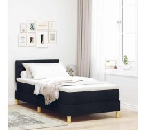 Kastes Atsperu Gulta Ar Matrači Melna 90X200 Cm Audums Vidaxl 8721158208606