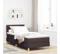 Kastveida Atsperu Gulta Ar Matraci Tumši Brūnā Audumā 90X200 Cm Vidaxl 8721158208613