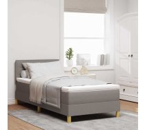 Kastes Atsperu Gulta Ar Matraci Pelēkbrūnā Krāsā 90X200 Cm Audumam Vidaxl 8721158208620