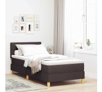 Kastveida Gulta Ar Matraci Tumši Brūna 90X200 Cm Audums Vidaxl 8721158209382