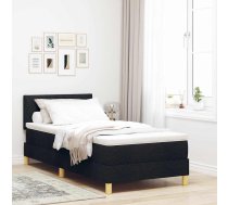 Kastes Atsperu Gulta Ar Matraci Melna 90X200 Cm Audums Vidaxl 8721158210142