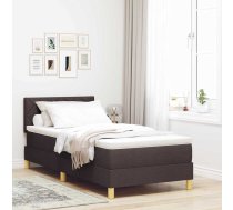 Kastes Atsperu Gulta Ar Matraci Tumši Brūns 90X200 Cm Audums Vidaxl 8721158210159