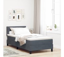Gultas Rāmis Ar Matraci Tumši Pelēks 90X200 Cm Samts Vidaxl 8721158212603