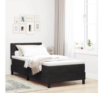 Gultas Pamatne Ar Matraci Melna 90X200 Cm Samts Vidaxl 8721158212610