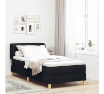 Gultas Pamatne Ar Matraci Melnā Krāsā 90X200 Cm Audums Vidaxl 8721158221780