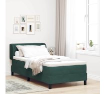 Gultas Rāmja Gulta Ar Matraci Tumši Zaļā Krāsā 90X200 Cm Samts Vidaxl 8721158224743