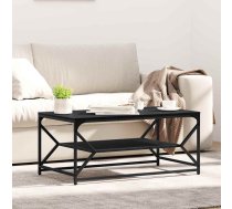 Kafijas Galds Ar Plauktu Melnā Ozolā 90X50X40 Cm Inženieru Koks Vidaxl 8721158248688