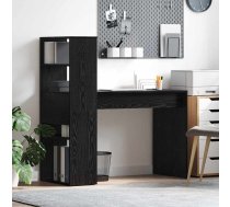 Galds Ar Uzglabāšanu Melnā Ozola 113 X 54 X 120 Cm Inženierijas Koks Vidaxl 8721158249951