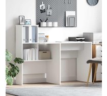 Galds Ar Plauktu Balts 131.5 X 50 X 106.5 Cm Inženierijas Koks Vidaxl 8721158250186