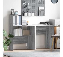 Galds Ar Plauktu Pelēka Sonomas Ozola 131.5 X 50 X 106.5 Cm Vidaxl 8721158250230