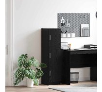Melnā Ozola Sānu Galds Melns Ozols Mdf Un Koka Finieris Vidējs Vidaxl 8721158250674
