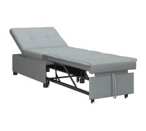 3-In-1 Dīvāns Gulta - Izvelkamais Dizains Gaiši Pelēkā Audumā Vidaxl 8721158290267