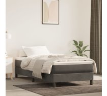 Kabatu Atsperu Matracis, Tumši Pelēks, 100X220X20 Cm, Samts Vidaxl 8721158368768