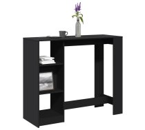 Bāra Galds Ar Plauktiem, Melns, 124X46X103,5 Cm Vidaxl 8721158386809