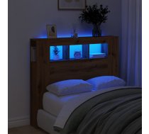 Gultas Galvgalis Ar Led, Koka Krāsa, 120X18,5X103,5 Cm, Koks Vidaxl 8721158446725