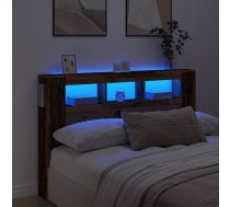 Gultas Galvgalis Ar Led, Veca Koka, 160X18,5X103,5 Cm, Koks Vidaxl 8721158446756